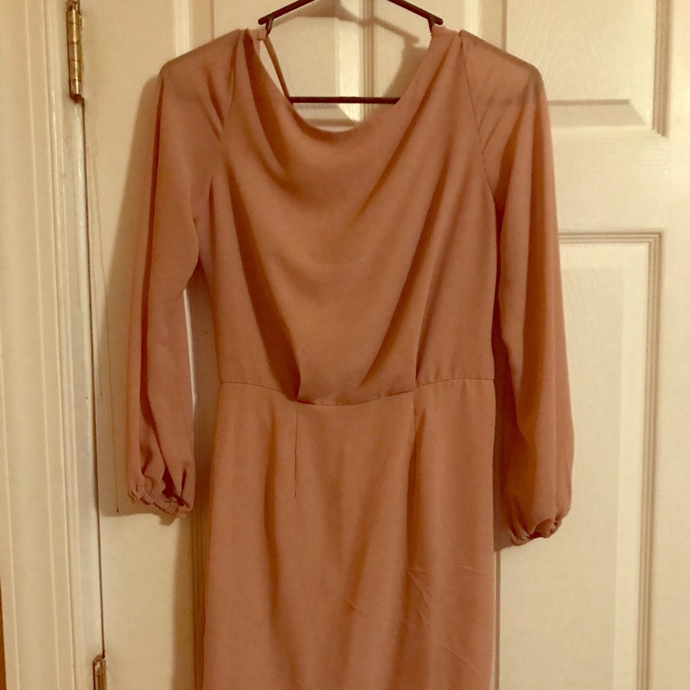 3/4 Length Pastel Pink Cocktail Dress